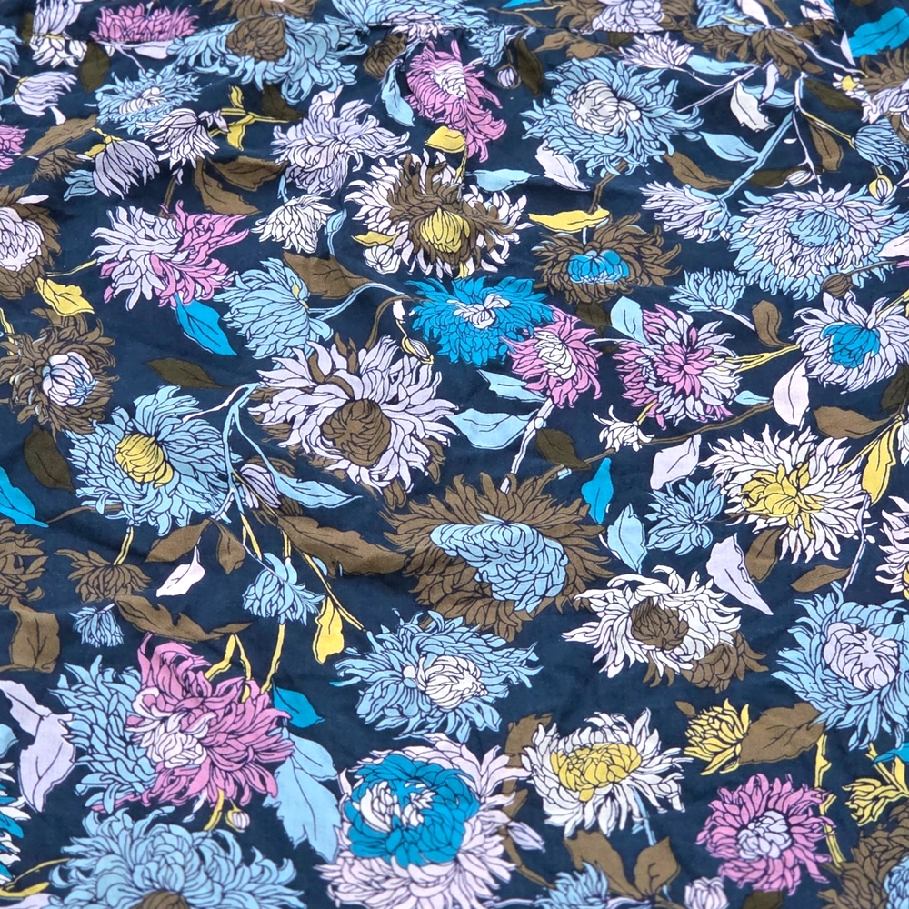 Talbots Navy Multicolor Floral Blouse EUC Size Large - Picture 6 of 7